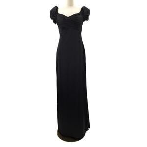 AW BRIDAL SZ 10 L black cocktail formal gala bridesmaid party maxi dress new b87